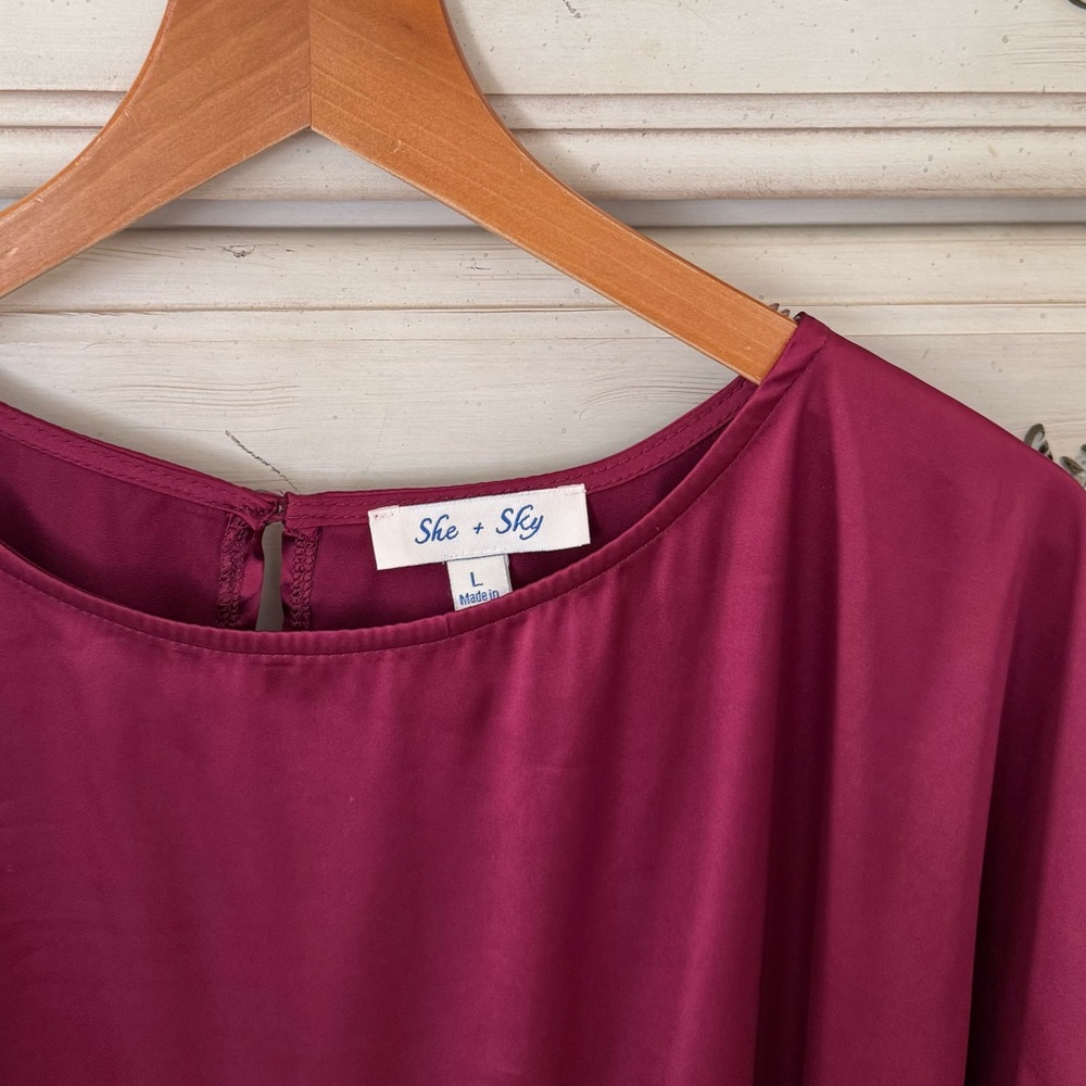 Vici Ruby Red Satin Top - image 3